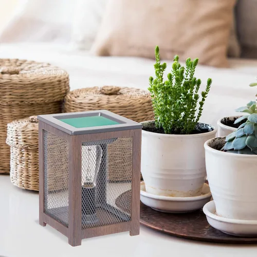 Miniatura 5 de Mindful Design - Aromatizador eléctrico con diseño de piña en color dorado Grano de madera moderno/negro