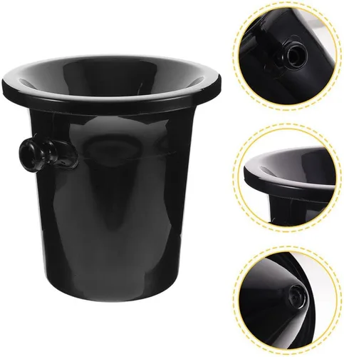 Miniatura 8 de Healifty Cata de vino Spittoon 2 piezas de cata de vino Spittoon Cubo de hielo negro con asas Cubos Spit Barriles de vino frío Barriles de vino Cubo