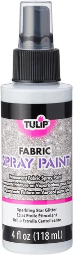 Miniatura 4 de Tulip Pintura para tela, pintura permanente en aerosol, 4 onzas líquidas de purpurina plateada brillante con estrella brillante