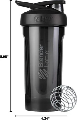 Miniatura 7 de BlenderBottle Strada Tritan - Botella mezcladora con tapa de bloqueo, 28 onzas, negra Negro