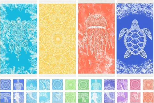 Miniatura 11 de Widdonen Toalla de playa turca fina, ligera, de secado rápido, absorbente, de algodón, para baño, piscina, toallas de natación, extra grandes, sin