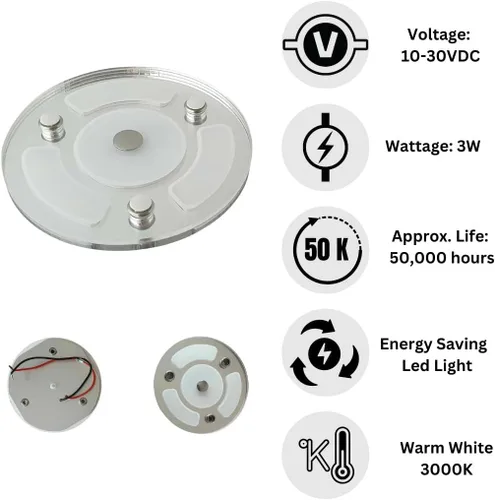 Miniatura 3 de Marvix Lámpara de techo LED RV de 12 V 24 V, foco regulable de día/noche, interruptor táctil azul/blanco, foco de techo controlado - Iluminación