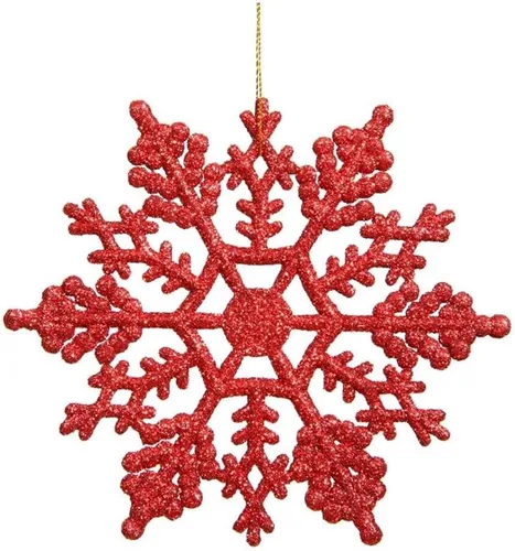 Miniatura 3 de Copo de nieve con purpurina, de plástico Vickerman, 4 pulgadas, caja Pet de 24