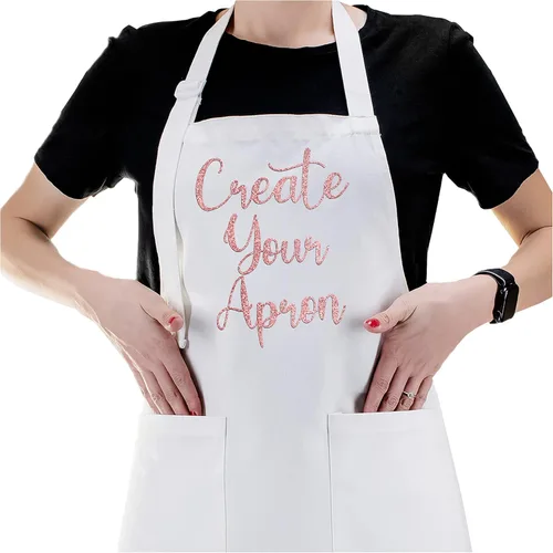 Miniatura 9 de Delantal de chef de cocina personalizado con bolsillos, opción en blanco y negro, 9 fuentes, 18 colores, delantal de chef personalizado