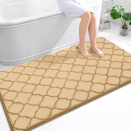 Miniatura 263 de OLANLY Alfombra de Baño de Espuma Viscoelástica de 24 x 16 pulgadas, Ultra Suave y Absorbente, Alfombras de Baño Antideslizantes, Cómodas, Lavables