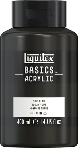 Miniatura 41 de Liquitex BASICS Pintura Acrílica, Botella de 400ml (13.5 oz), Blanco Titanio Titanio Blanco