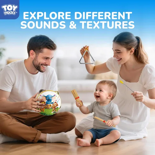 Miniatura 5 de TOY Life - Instrumentos musicales para niños pequeños, juguetes musicales para bebés de 1 a 3 años, juego de instrumentos de percusión de madera