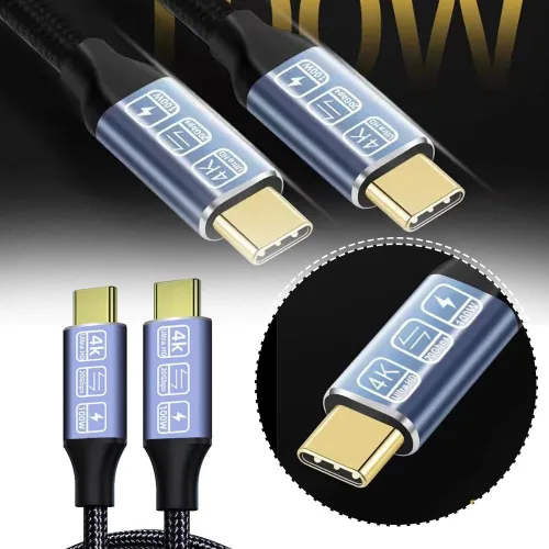 Miniatura 3 de Cable USB C a USB C, cable USB-C de 3.2 Gen 2, 4K UHD 20Gbps USB C cable de carga rápida PD de 100 W, cable de monitor de video tipo C 4K 60Hz