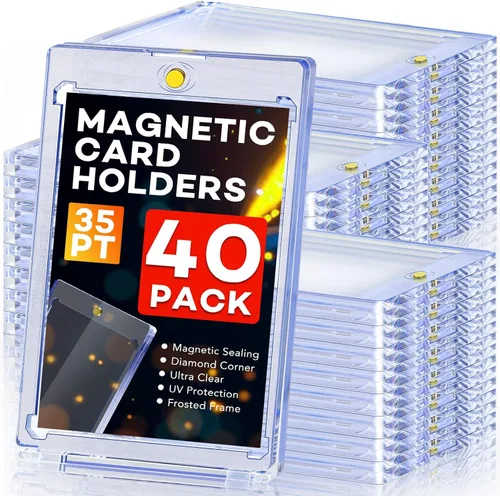 Miniatura 7 de 60 unidades de portatarjetas magnéticos, portatarjetas de un toque de 35 puntos, estuche de plástico duro con protección U-V para tarjetas