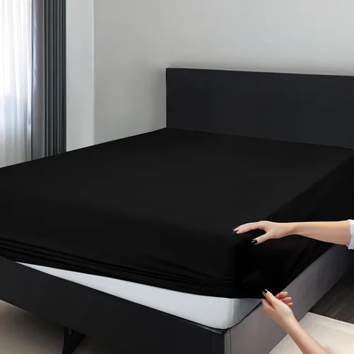 LUX Décor - Sábana bajera individual – Sábanas de microfibra elástica 360 pulgadas fácil de ajustar, bolsillo profundo de 16 pulgadas, resistente a