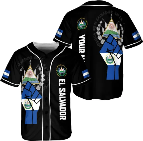 Miniatura 9 de Parvii Camiseta de béisbol personalizada de El Salvador Orgulloso, camiseta de El Salvador, camiseta de El Salvador, Jersey de El Salvador