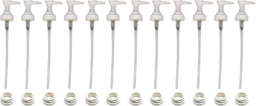Miniatura 8 de Creative Hobbies Bombas dispensadoras de jabón de loción de plástico blanco con collares de rosca con pegamento, reemplazos para bombas de jabón