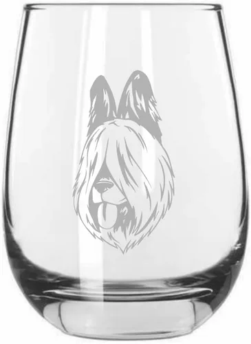 Miniatura 114 de Sakhalin Husky Dog - Copa de vino grabada personalizada de 15.25 onzas sin tallo