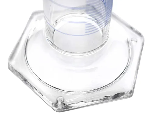 Miniatura 3 de Cilindro graduado, 50 mL - ASTM, tolerancia clase A ± 0.0 fl oz - Collar protector, base hexagonal - Graduaciones azules - Vidrio de borosilicato