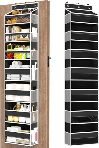 Miniatura 15 de Mefirt Organizador Sobre la Puerta, 8 Estantes Organizadores Colgantes para Puerta con 8 Bolsillos de Gran Capacidad, Organizador de Almacenamiento