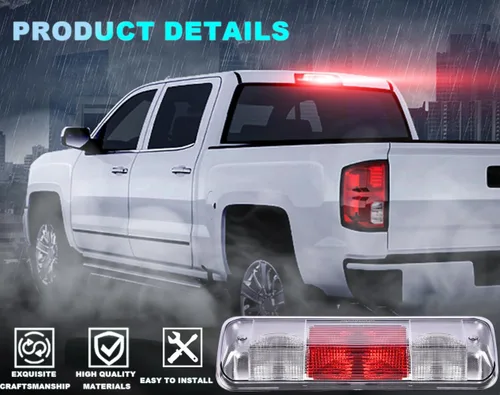 Miniatura 2 de ALLGOOD Tercera luz de freno compatible con Ford F150 2004-2008 3ª lámpara de freno montaje alto centro techo trasero tercera carga/luz