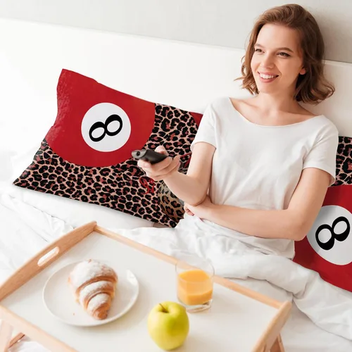 Miniatura 6 de Funda de almohada de cuerpo de 8 bolas con estampado de leopardo rojo a la moda, 20 x 54 pulgadas, decoración de habitación de guepardo, bota roja