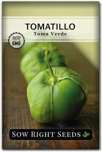 Sow Right Seeds - Semillas de tomatillo Toma Verde para plantar - Paquete de reliquia sin OMG con instrucciones para plantar un huerto casero -