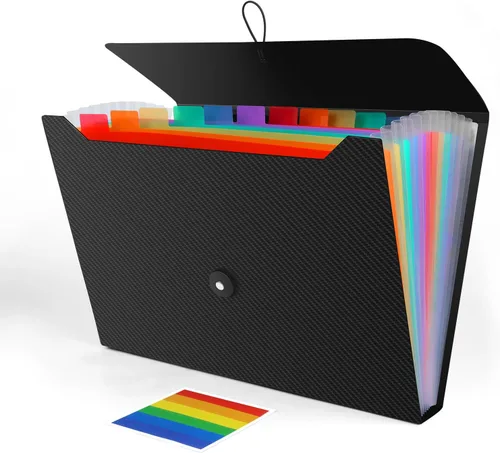 Organizador de archivos de acordeón, carpeta de archivos expandible para clasificar documentos y papeles, organizador de almacenamiento de archivos
