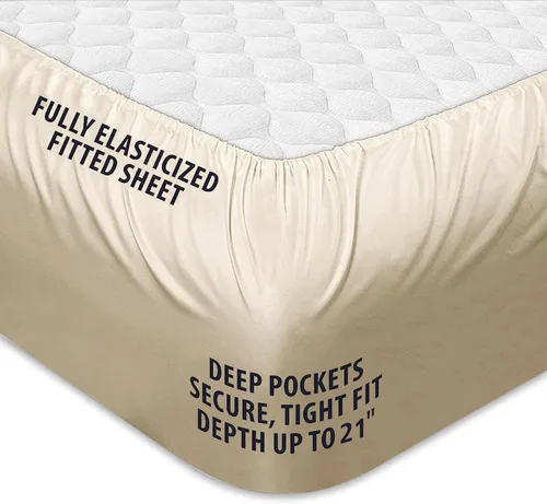 Miniatura 4 de COONP Cubrecolchón Queen extra grueso, funda de colchón de felpa refrescante con bolsillo profundo de 8-21 pulgadas (beige, Queen)