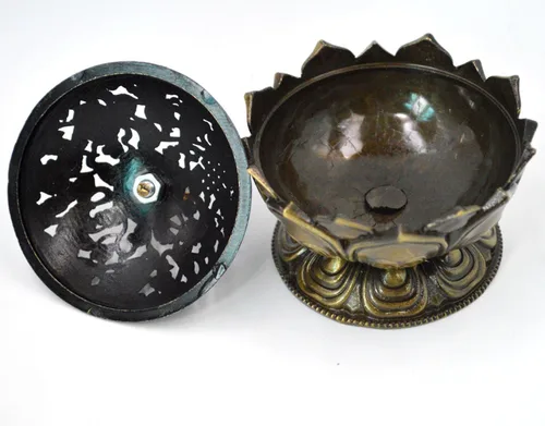 Miniatura 4 de Buddha Lotus Flower Zinc Aleación Metal Incienso Quemador Incienso Titular Incienso Incienso para palo/Cono/Pequeña Bobina Incienso Gris metálico