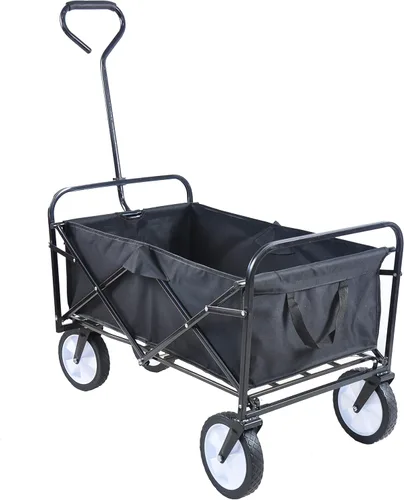 Carro plegable para playa, carrito utilitario para exteriores, resistente, para jardín, portátil, con ruedas todo terreno y mango ajustable, color