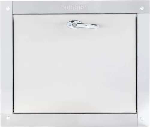 Puerta universal de acero inoxidable compatible con ADA – Bisagra inferior, 21 pulgadas de ancho x 18 pulgadas de alto, cierre automático,
