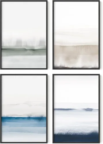 Miniatura 83 de HAUS AND HUES Arte abstracto para pared en blanco y negro, juego de 4 pósteres minimalistas en blanco y negro para paredes, pósteres estéticos Juego