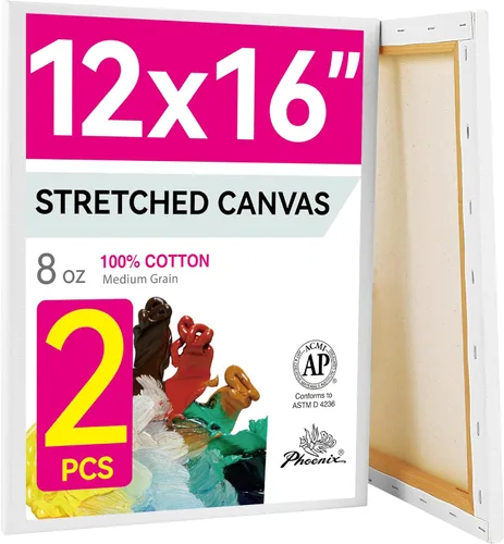 Miniatura 26 de PHOENIX - Lienzos de algodón blanco con bastidor para pintar, perfil de 5/8 pulgadas, imprimado triple para pinturas al óleo y acrílicas, 10x20