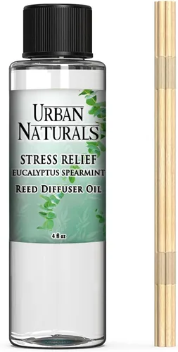 Miniatura 70 de Urban Naturals Recambio de aceite difusor de varillas ámbar y lavanda, lavanda relajante, ámbar cálido, aroma calmante para habitación, 4 onzas +