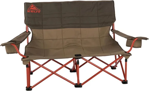 Miniatura 18 de Silla Kelty Low Loveseat sobredimensionada de 2 plazas plegable resistente para campamento, asiento doble para partidos de fútbol, reuniones previas