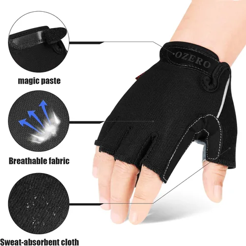 Miniatura 4 de OZERO Guantes de ciclismo sin dedos para hombres y mujeres guantes de bicicleta de montaña para montar entrenamiento motocicleta