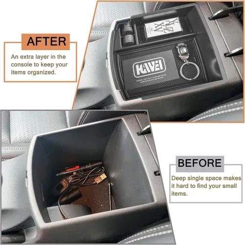 Miniatura 3 de HGWEI Organizador de consola central compatible con Hyundai Kona 2018 2019 2020 2021 2022 2023, accesorios interiores, caja de almacenamiento