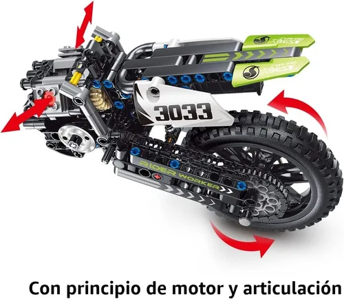 Miniatura 8 de Mesiondy Kit de bloques de construcción de juguete para motocicleta, conjuntos de ladrillos STEM, juguetes para niños y adultos, construye una Verde