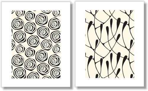 Miniatura 2 de Mid Century Modern Wall Art Prints - Botanical Abstract Pattern Wall Decor - (Set of 6) - 8x10 - Unframed (Black/Cream)