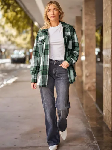 Miniatura 5 de AUTOMET Womens Casual Plaid Shacket Button Down Long Sleeve Shirts 2024