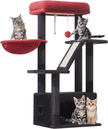 Miniatura 14 de Taoqimiao Árbol para gatos, torre para gatos de 38.5 pulgadas para gatos de interior, adecuado para gatitos con lujoso condominio para gatos