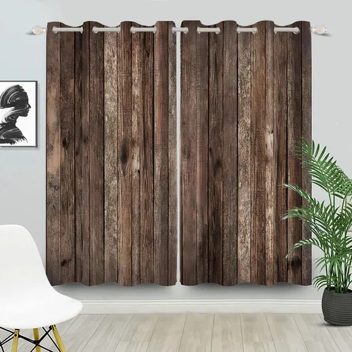 Miniatura 9 de Cortinas rústicas para ventana de puerta de granero, puerta de madera gris, puerta de garaje, tratamiento de ventana para sala de estar, dormitorio