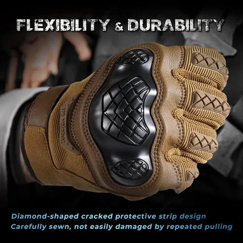 Miniatura 4 de Guantes tácticos de motocicleta para hombre, almohadillas antideslizantes para pantalla táctil, protectores de goma