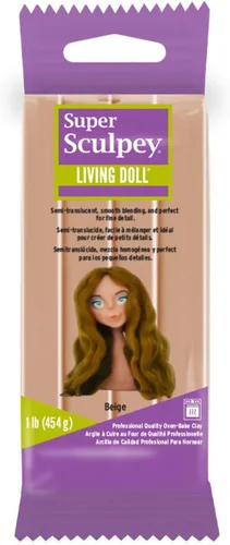 M02382 MOREZMORE 1 lb Super Sculpey Living Doll Beige Horno Horno Horno Arcilla Polimérica