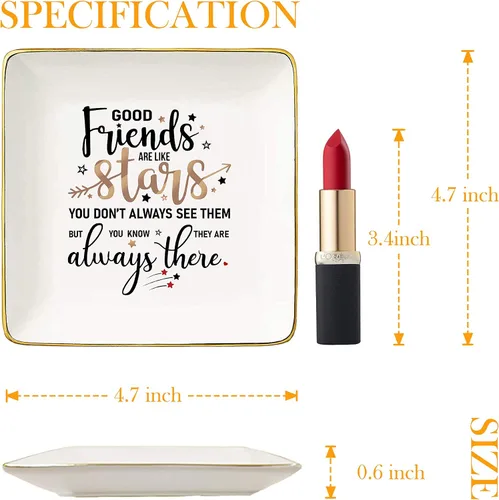 Miniatura 2 de Nordic Runes Regalos de buena amiga para mujeres, plato de anillo de cerámica, regalo de amistad para mejores amigos. Cumpleaños, Navidad, regalo