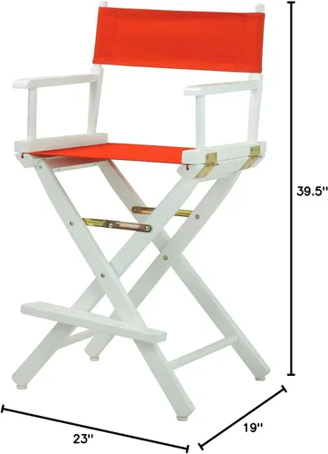 Miniatura 7 de Casual Home - Silla de director de 24 pulgadas, marco blanco con lienzo rojo, altura de mostrador