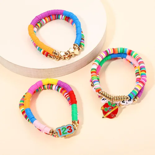 Miniatura 157 de Surfer Heishi - Pulseras apilables para mujer, apilables, de vinilo arcoíris, disco de arcilla, pulseras elásticas para la amistad, joyería bohemia