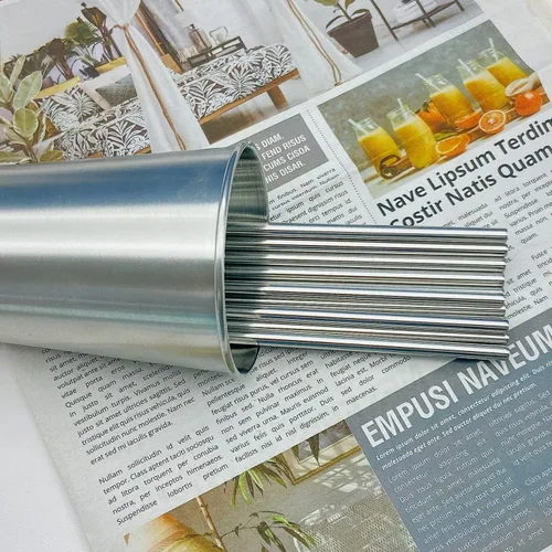 Miniatura 7 de Paquete de 24 popotes de metal reutilizables, pajitas rectas de acero inoxidable de 8.5 pulgadas para bebidas. Pajitas a granel para botellas