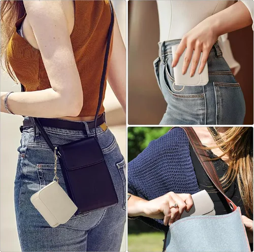 Miniatura 7 de Cartera pequeña para mujer, con bloqueo RFID, delgada y bolsillo para monedas, tarjetero plegable para tarjetas de crédito con ventana