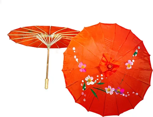 Miniatura 2 de TJ Global Pack de 2 sombrillas japonesas chinas tamaño 22.0 in para bodas, fotografías, disfraces, cosplay, decoración y otros eventos, 2 paraguas