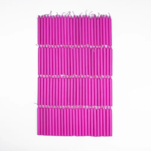 Miniatura 8 de Juego de 20 velas cónicas de color sólido, velas de cera de parafina sin goteo de 4 pulgadas con mecha de algodón, ideal para bodas, shabat, Rojo