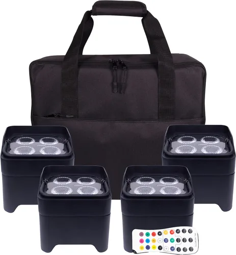 Miniatura 8 de ColorKey MobilePar Mini Hex 4 inalámbrico alimentado por batería RGBAW+UV Uplight DJ Light (CKW-6020B)