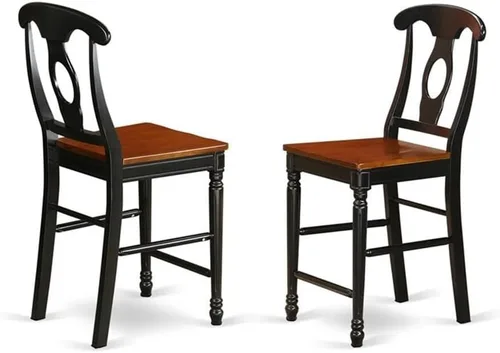 Miniatura 4 de East West Furniture JAKE3-BLK-W Juego de mesa de comedor de 3 piezas de altura de mostrador contiene una mesa de cocina redonda con pedestal y 2