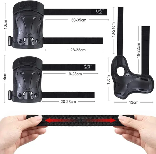 Miniatura 6 de Rodilleras y coderas para niños y jóvenes con protectores de muñeca, equipo de protección para patinaje, patinaje, ciclismo, scooter y deportes